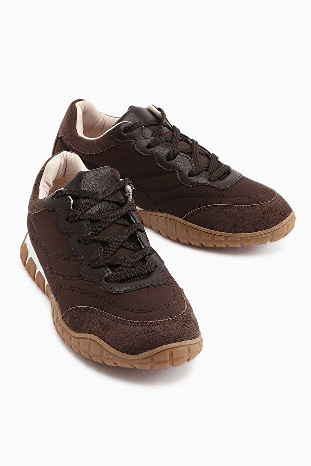 Leen Brown Parachute Fabric Women's Sneakers