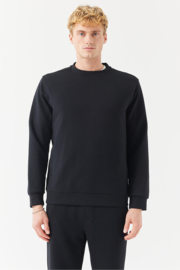 Erkek Bisiklet Yaka Basic Sweat Üst - 2