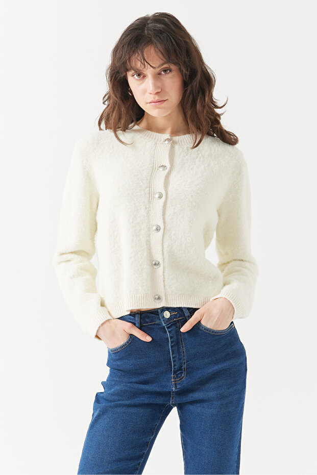 Women's Crew Neck Knitwear Cardigan