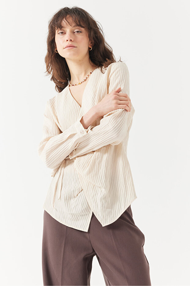 Kadın Bağlamalı Anvelop Bluz - 1