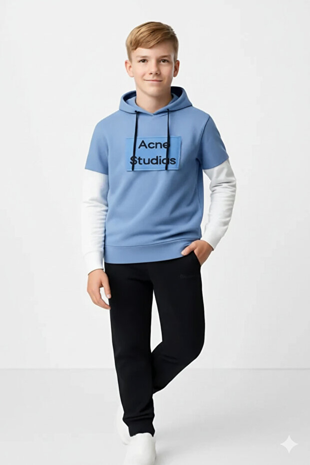 Layered Sleeve Acne Studios Hoodie (9-16 Yrs)