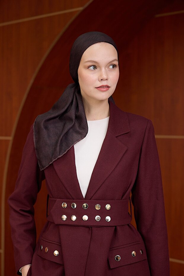 Winter Bloom Soft Eşarp Mürdüm - 1