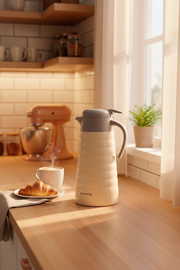 Nora 2 Litre Çelik Termos Krem - 1