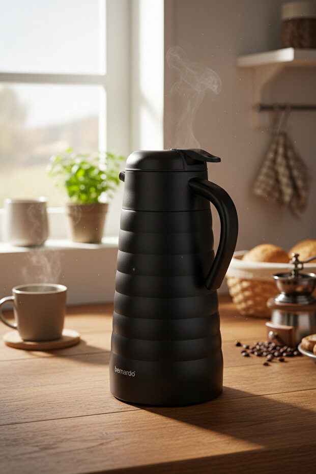 Nora 2 Litre Çelik Termos Siyah - 2