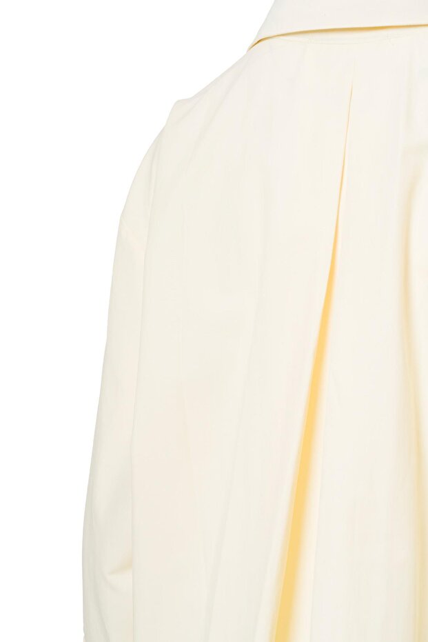 Oversize Poplin Gömlek Sarı - 5