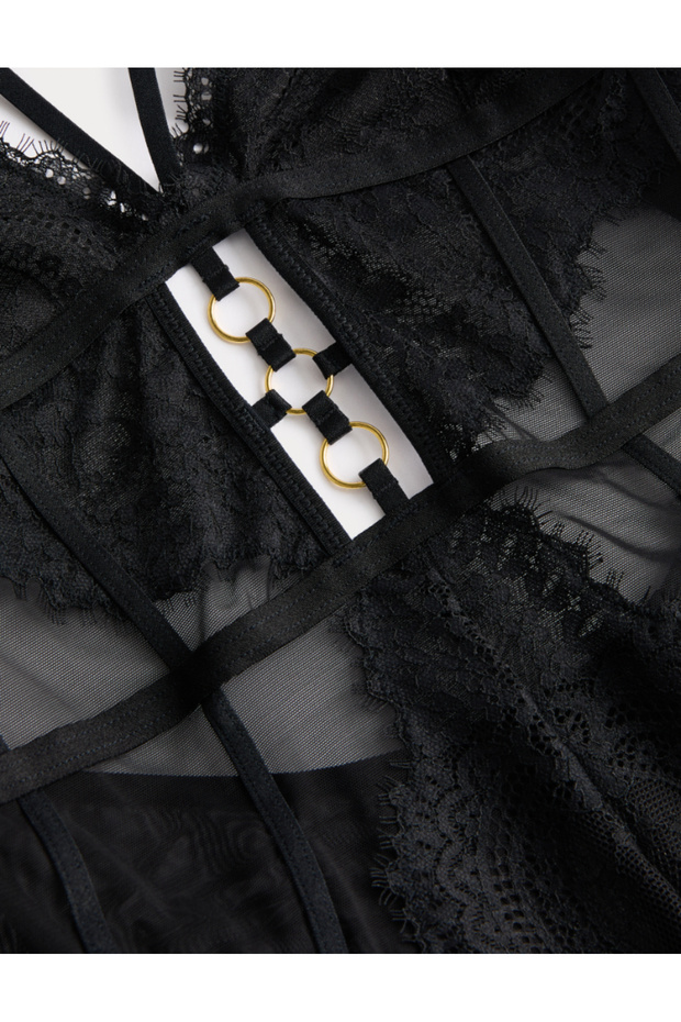 Nakışlı Dantel Body - 6