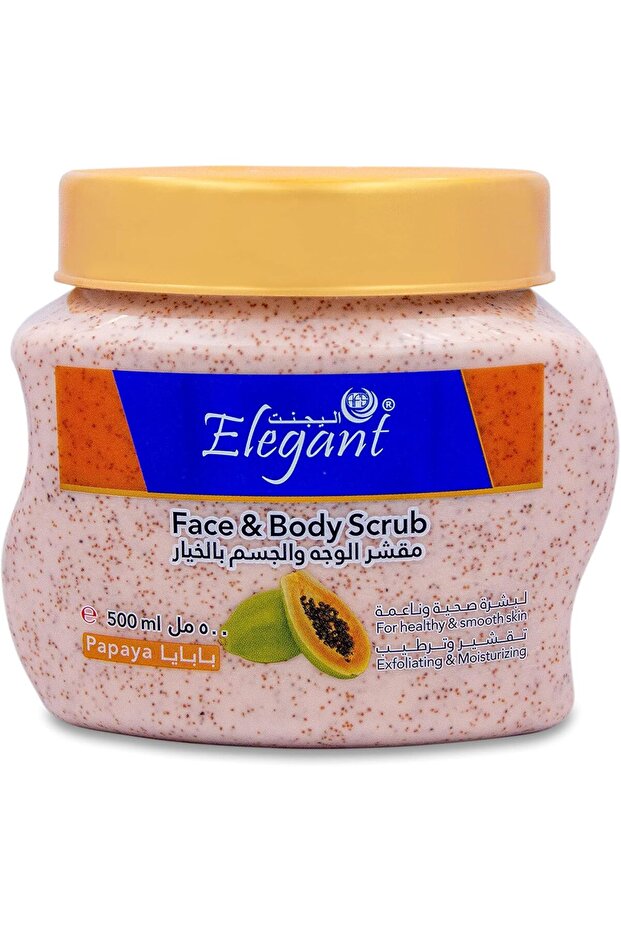 Elegant Fresh Papaya FACE & BODY SCRUB | 500 ML | Deep Cleaning & Exfoliating Scrub