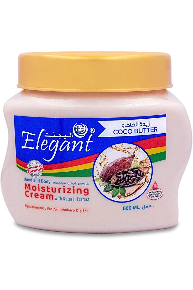Elegant Moisturizing Cream - Cocoa Butter | 500 ml | Hypoallergenic - Hand & Body Cream