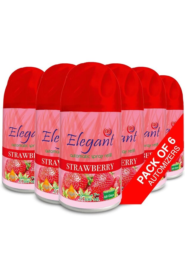 Elegant Automatic Spray Refill – Strawberry – 300ML – Pack of 6 – Air Freshener Refill