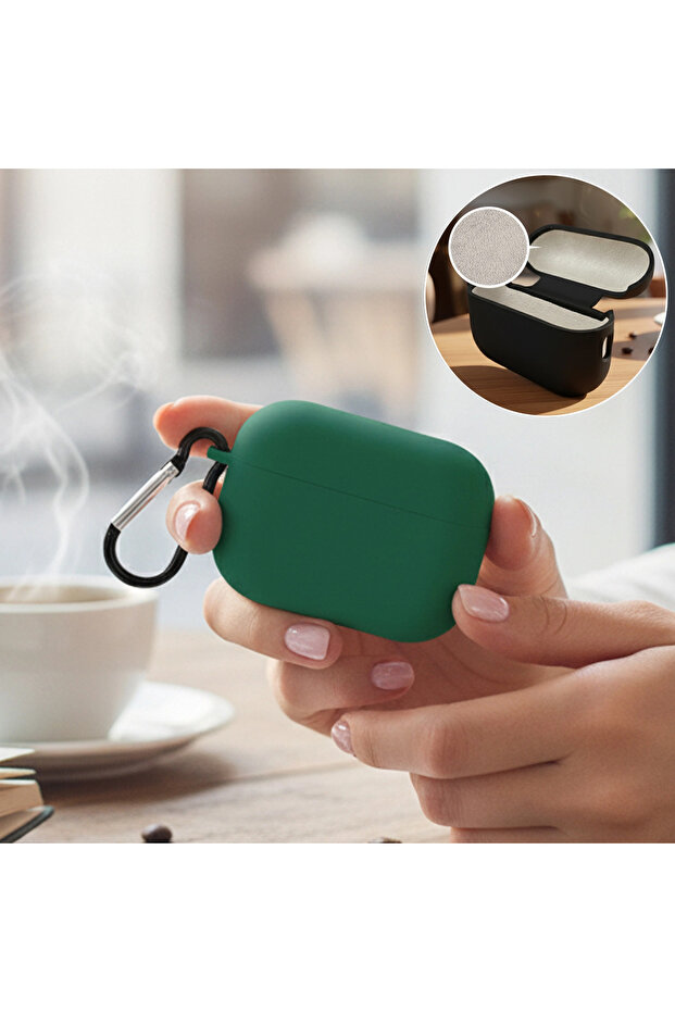 حافظة Apple AirPods Pro مع حزام، لون أخضر داكن