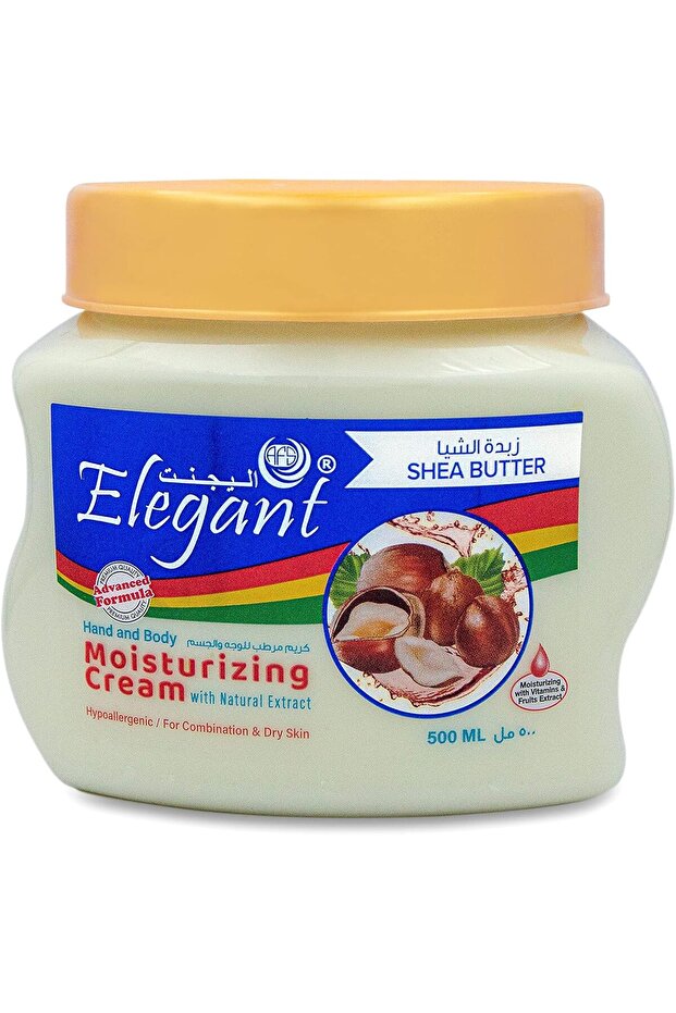 Elegant Moisturizing Cream - Shea Butter - 500ml - Hypoallergenic - Hand & Body