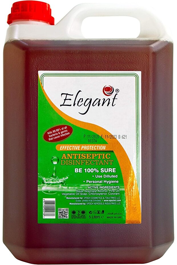 Elegant Antiseptic Liquid 5 Liter Refill – Antibacterial, Multipurpose Concentrated Disinfectant