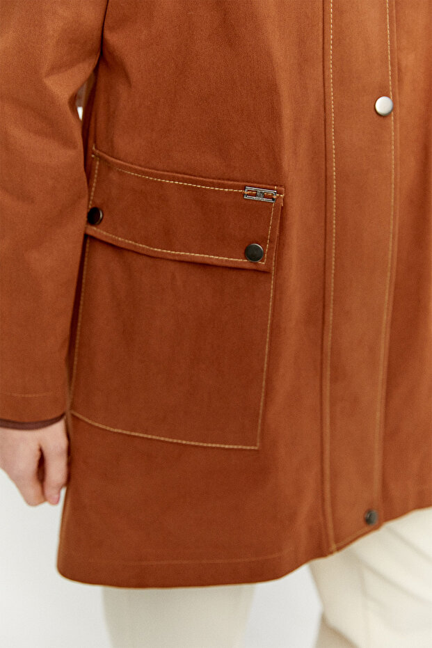 Çıkarılabilir Kapüşonlu Pamuklu Kap - 5