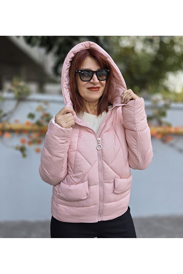 Kapüşonlu Şişme Mont - 1