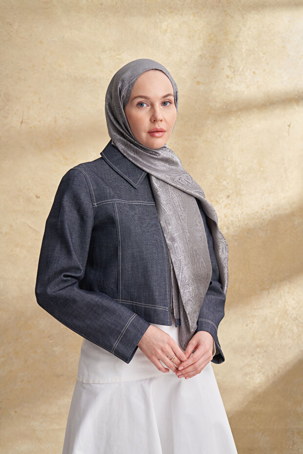 Jose Jakar Ethnic Pattern Shawl - Gray