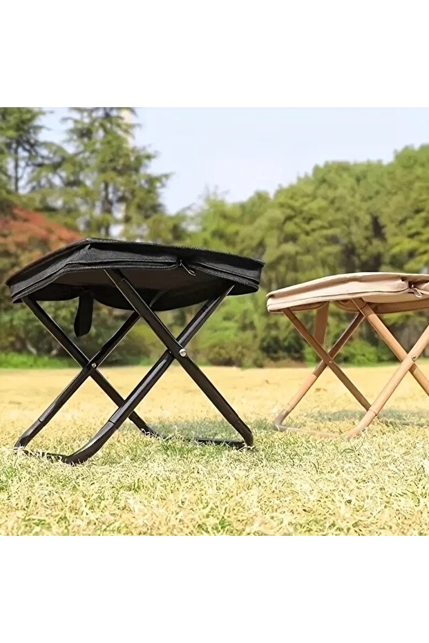 Flip Katlanır Kamp Taburesi Siyah - 5