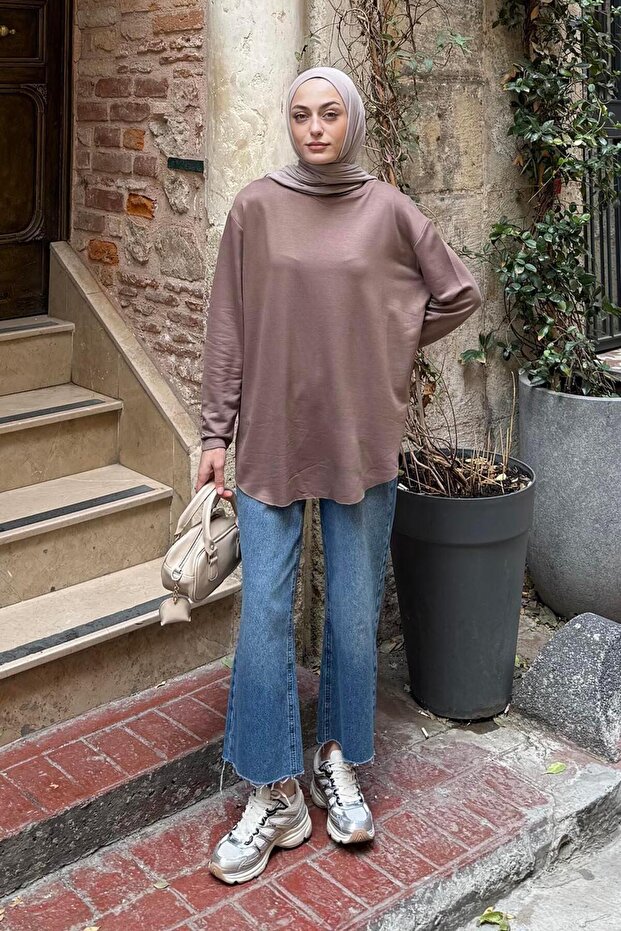 بيجامة أساسية باللون البني - 1