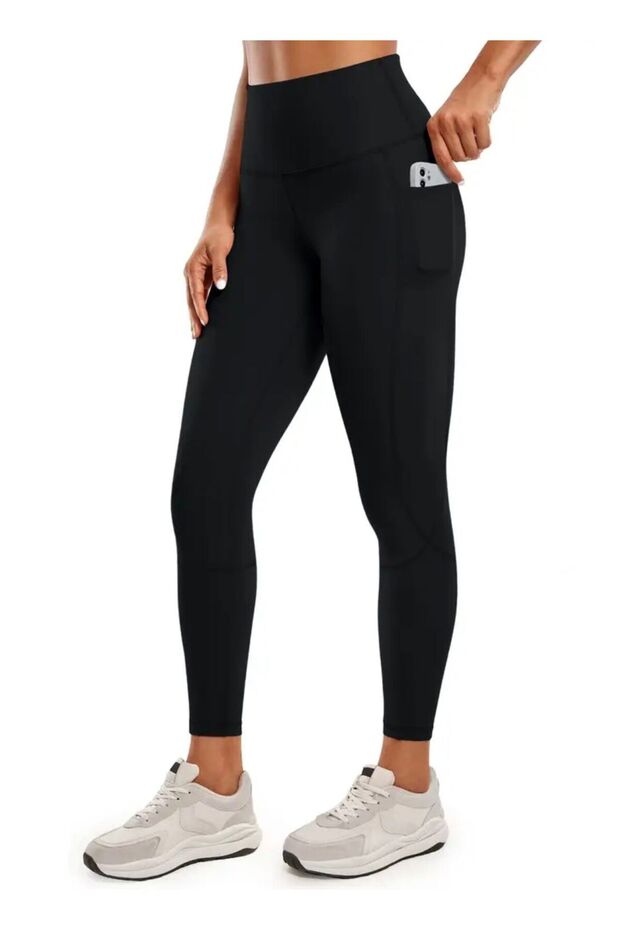 High-waisted, flexible, solid-colored leggings with pockets. Comfortable, soft, and stylish for fitness and everyday wear. #LEGGINGS
