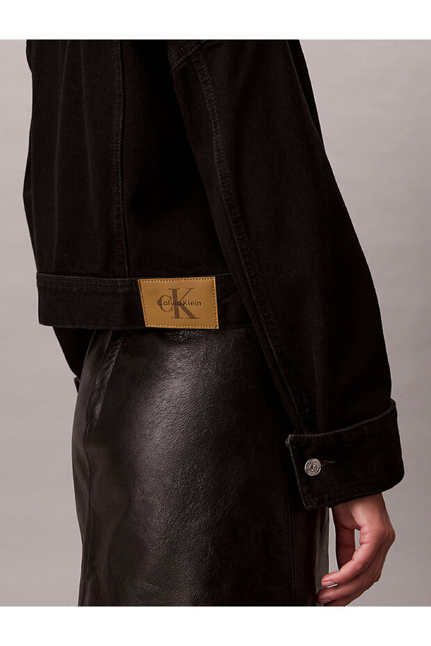 DENIM CROPPED JACKET SOFT BLACK - 5