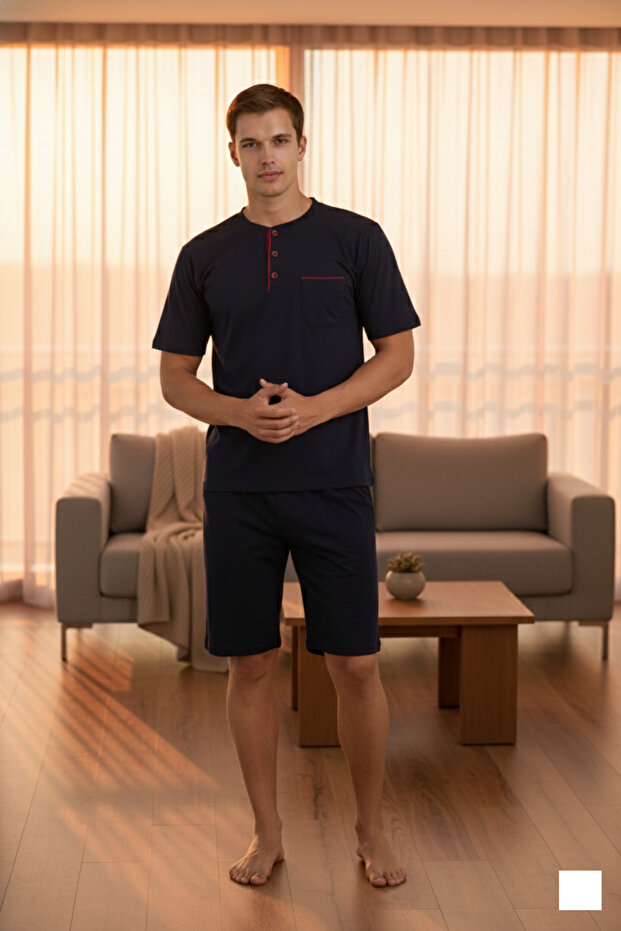 New Season Summer Button Collar Luxury Design Pajama Set