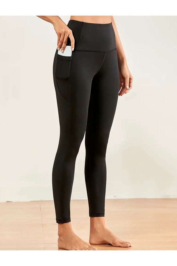 High-Waist, Stretchy, Solid Color Leggings with Side Pocket for Fitness, Comfortable, Soft, Stylish #LEGGINGS
