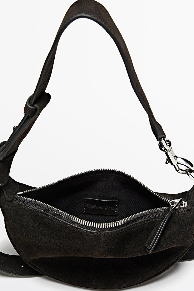 Süet deri mini çapraz askılı çanta - 4