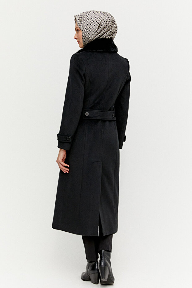 Kruvaze Kaşe Manto - 7