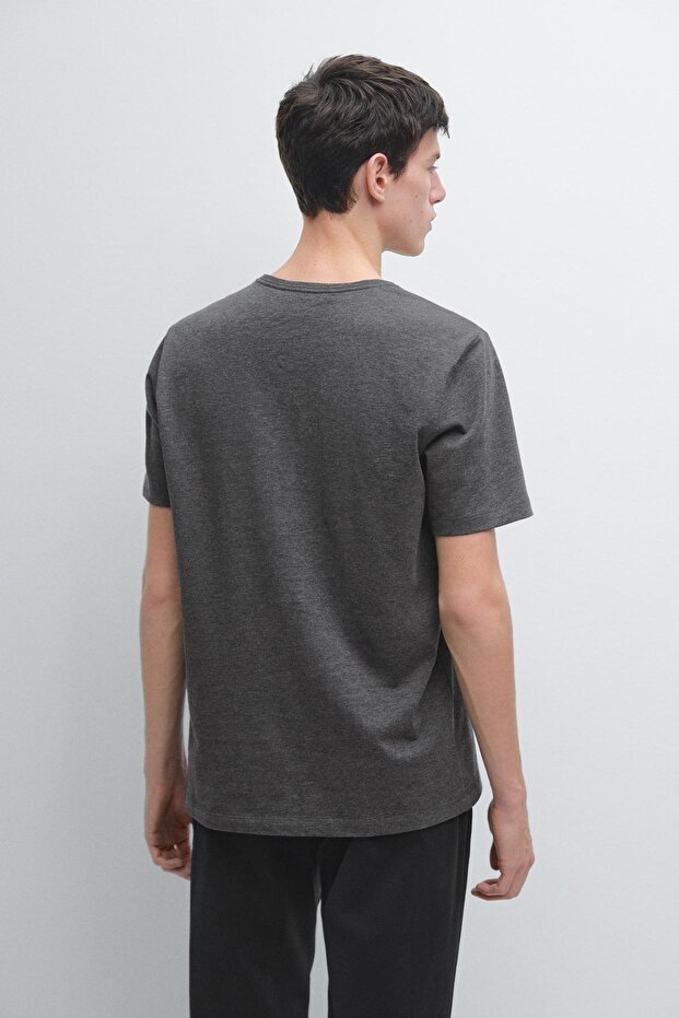 Kısa kollu melanj t-shirt - 2