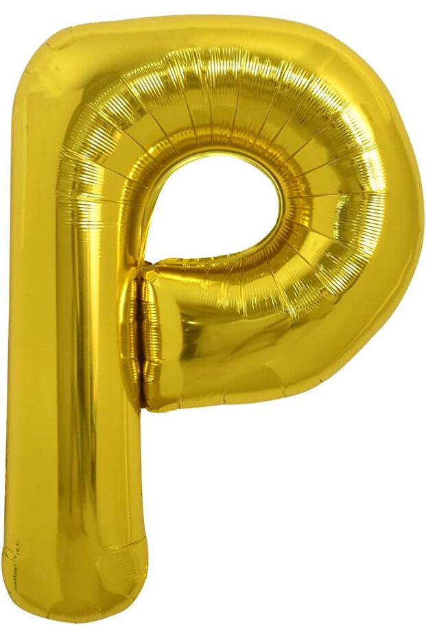 P Letter Balloon Gold Gold 78cm Large Size Compatible with Air and Helium