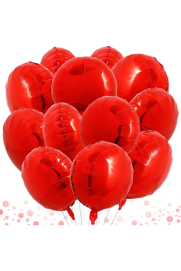 5Pcs Red Round Foil Balloon Compatible with Air and Helium Stylish