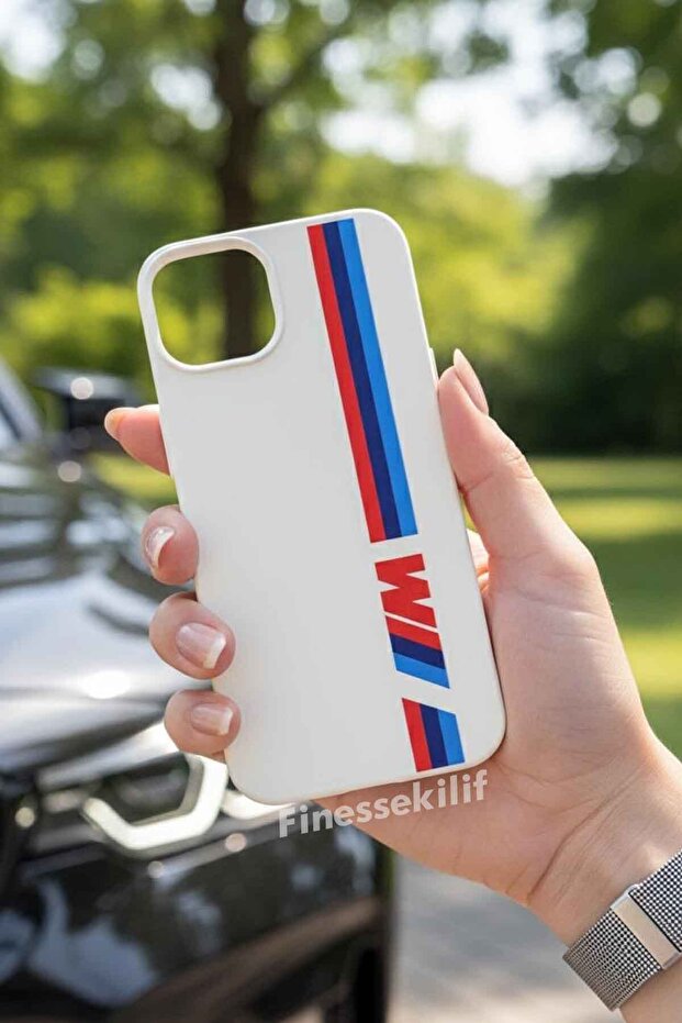 iPhone 15 Compatible Bmw Design Printed White Launch Case - 1
