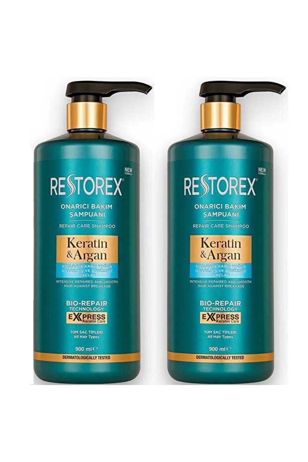 Keratin Argan Onarıcı Bakım Şampuanı 900 ml 2 ADET - 1