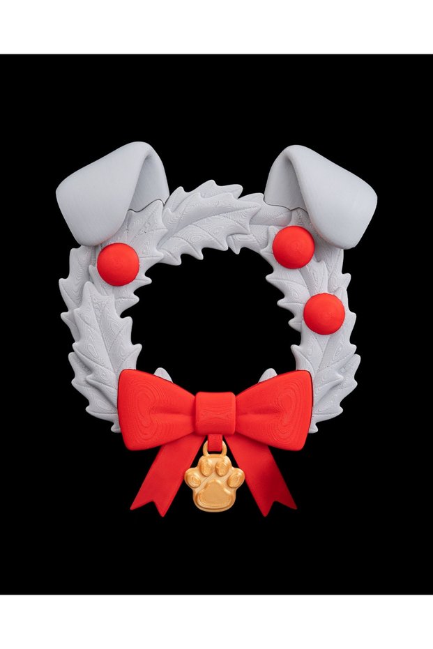 Christmas Door Ornament with Dog Ears (Santa Paws)