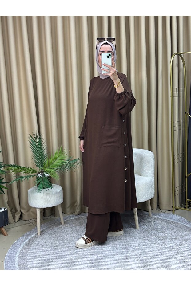 SNAP BUTTON TUNIC PANTS SET - 4
