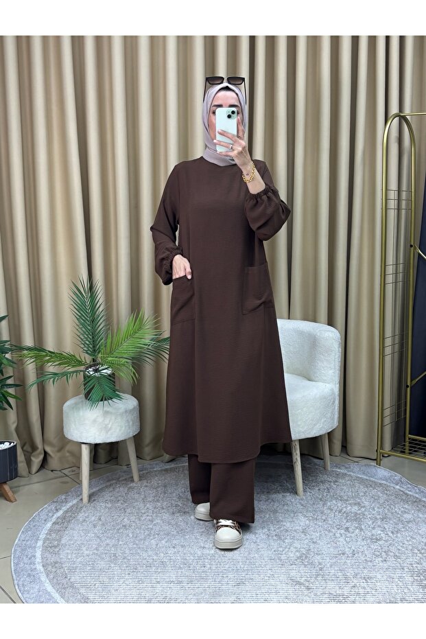 SNAP BUTTON TUNIC PANTS SET - 1