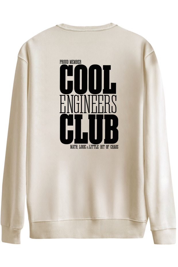 سويت شيرت Cool Engineers Club مطبوع برقبة دائرية قصة فضفاضة