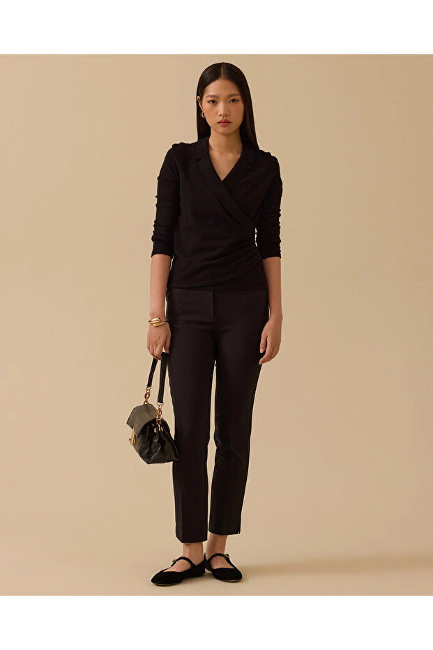 Kruvaze Drapeli Triko Bluz - 3