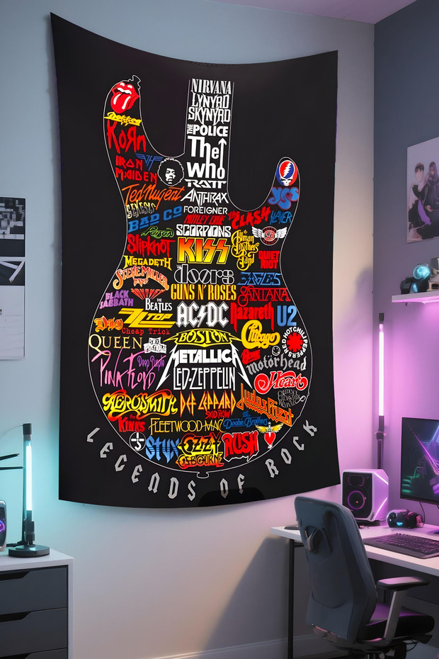 Music Themed Wall Covering – High-Quality Fabric, Tapestry Wall Carpet