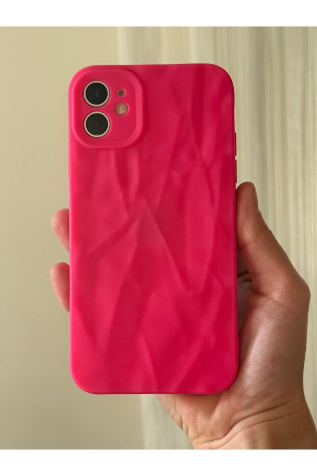 حافظة آيفون 11 متوافقة مع نمط مموج باللون الوردي - 1