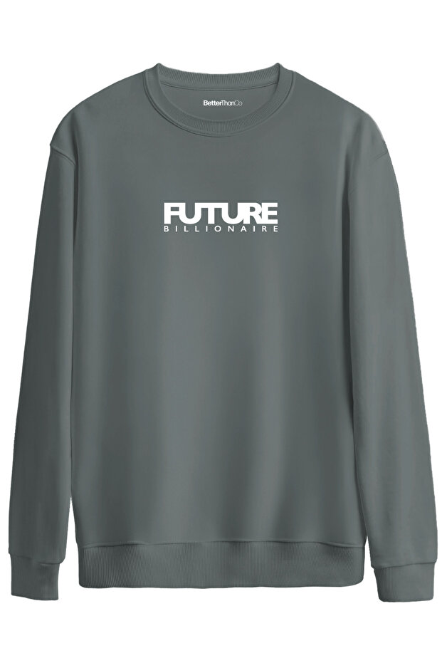 Future Billionaire Printed Crew Neck Oversized Sweatshirt