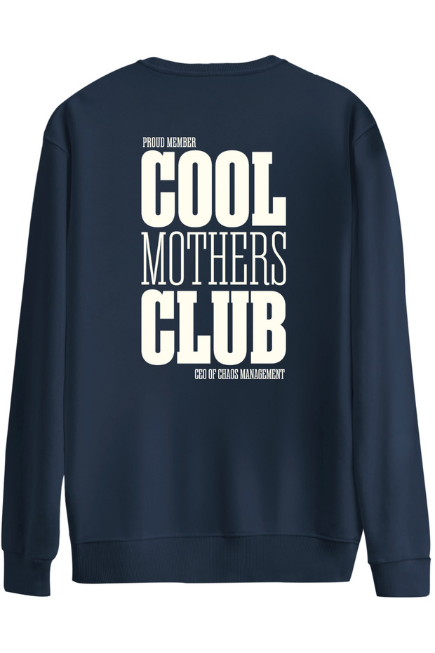 سويت شيرت Cool Mothers Club مطبوع برقبة دائرية قصة فضفاضة