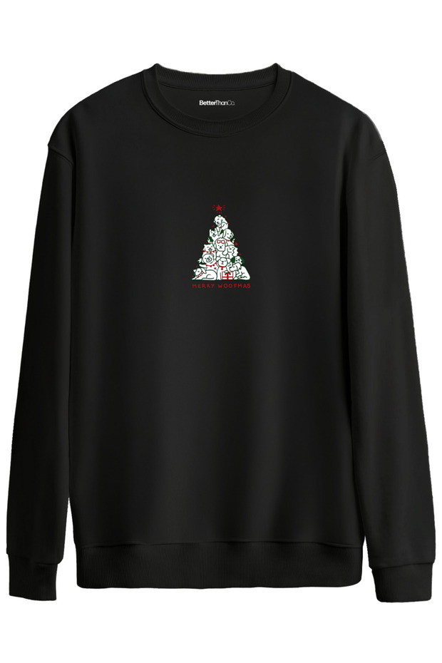 Woofmas Printed Crew Neck Oversized Sweatshirt