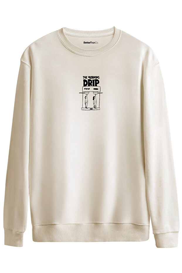 Morning Drip Printed Crew Neck Oversized Sweatshirt