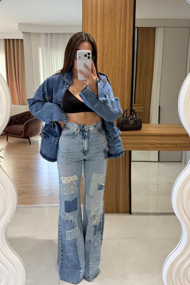 Morian Mavi Patchwork Model Jean - 2