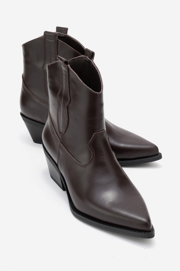 Elia Brown Skin Genuine Leather Women's Western Boots