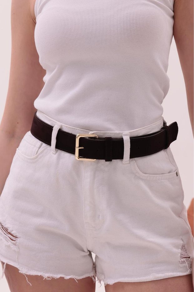 Square Buckle Suede Belt Trouser Belt Jeans Belt Shirt Belt Coat Belt Dress Belt