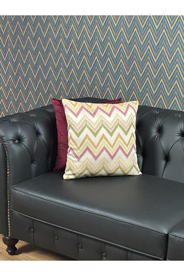Zenith Zigzag Patterned Throw Pillow Cover - 1