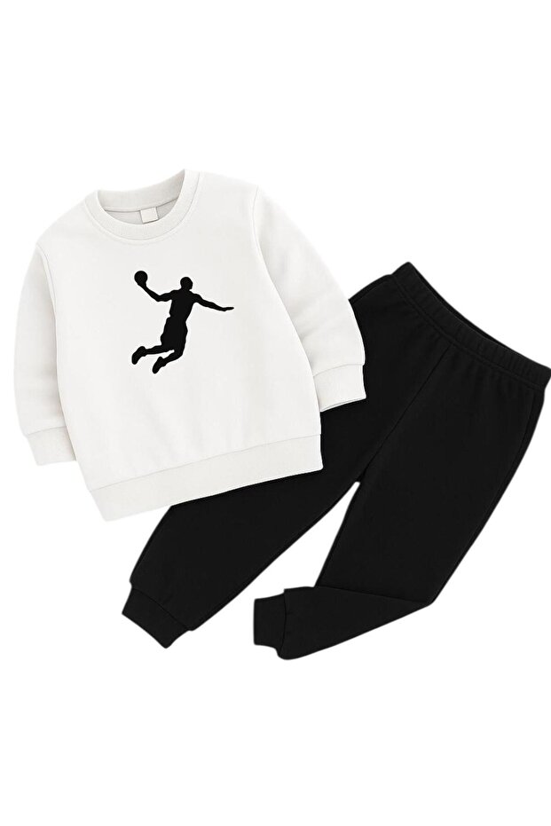 Basketball Player Printed 3-Ply Children's Tracksuit Set