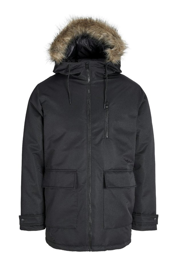 Jjcharlie Detachable Faux Fur Parka Men's Fur Detailed Parka - Stylish and Functional