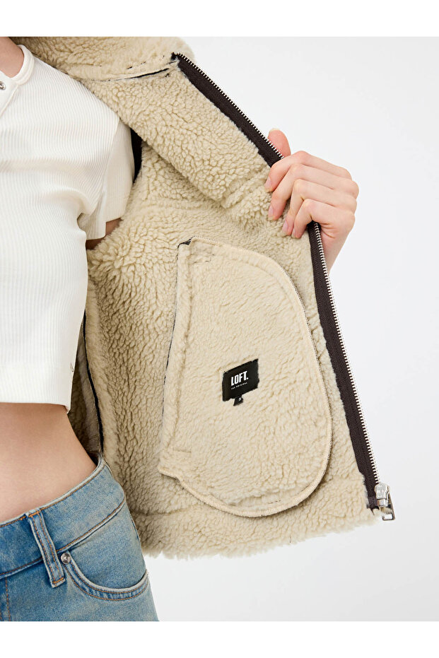 معطف نسائي طويل باللون البني Lf2040673 - 5